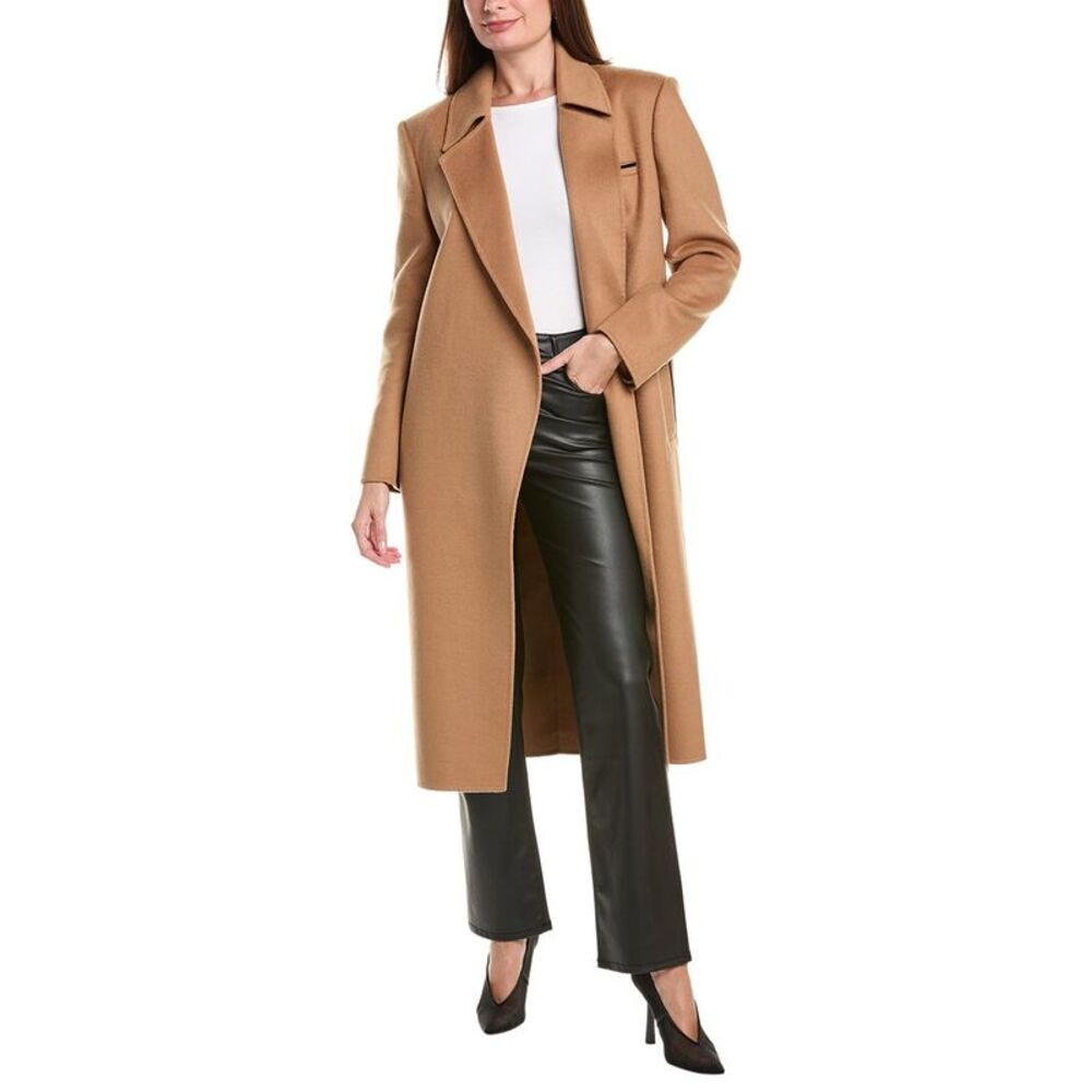 Lamarque Womens Wool-Blend Trench Coat, Brown